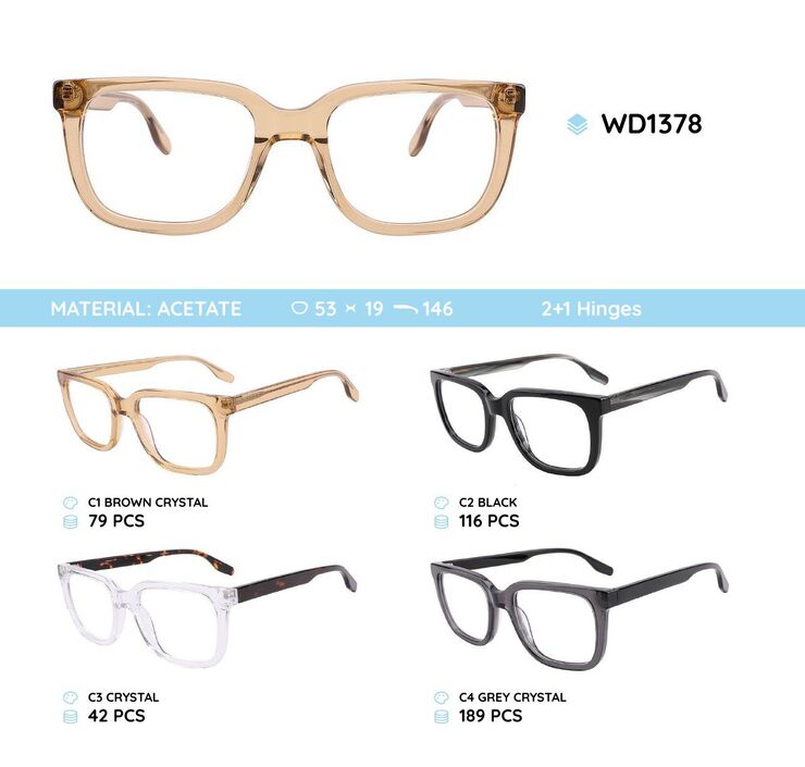 Plastic acetate eyeglasses frame for women WD1378