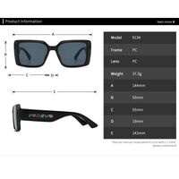 Plastic retro square sunglasses Elit 9134-EL