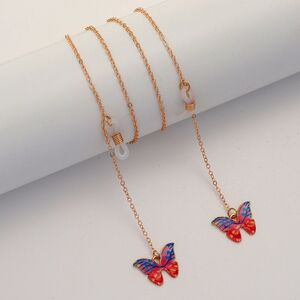 Металлическая нескользящая цепочка золотого цвета, с бабочкой, для очков и масок GL1853