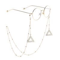 Металлическая нескользящая цепочка золотого цвета, с бусинами, для очков и масок GL789