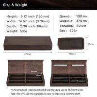 Sunglasses and eyeglasses genuine leather case with 6 slots CF4012