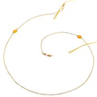 Gold-colored metal non-slip chain, with gemstone, for glasses and masks GL095