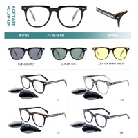 Оправа пластиковая из материала ацетат с флексом + насадка поляризационная солнцезащитная (клипон) Big City M1112S