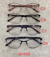 Metal frame for glasses with spring hinges 9749B