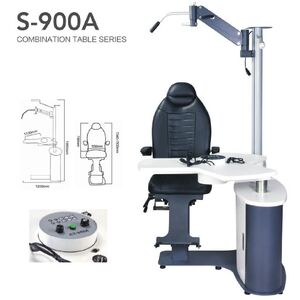 Рабочее место офтальмолога, комбинированный стол с сенсорным управлением + кресло S-900A, столешница 980*410 мм 