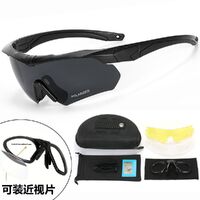 Очки защитные противоударные тактические поляризационные и с UV400, набор из 3-х линз, SZG05-DX