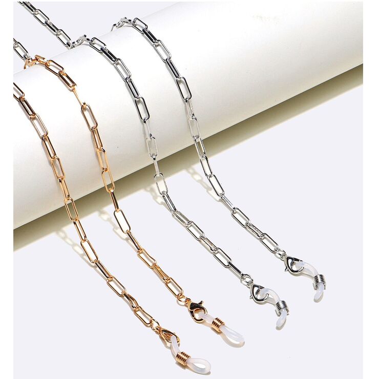 Metal non-slip chain, with set 2-piece gold and silver, for glasses and masks GM092