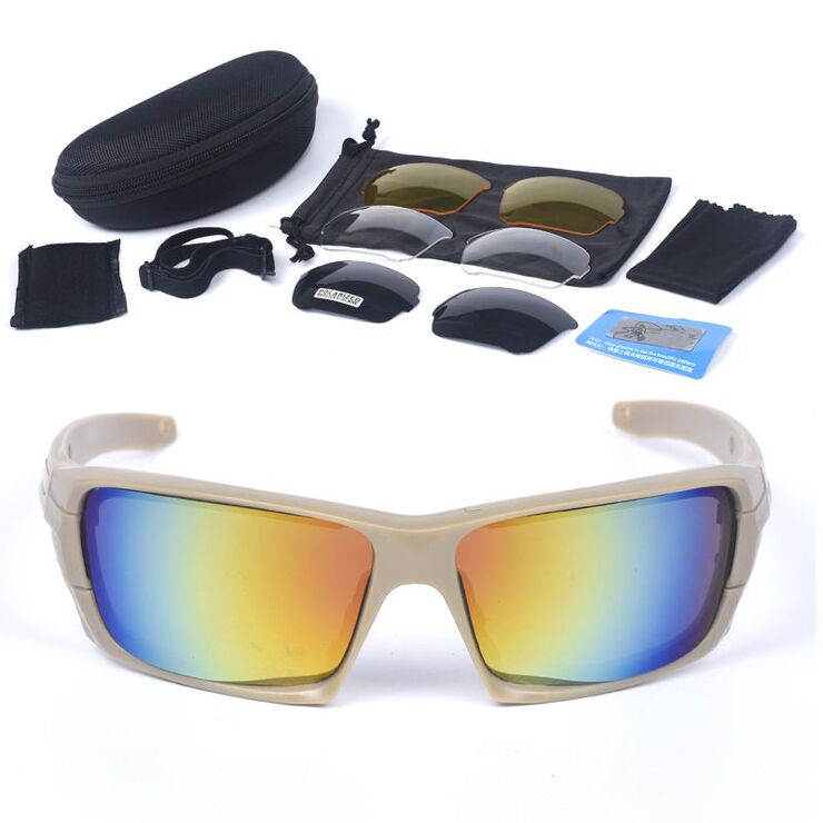 Safety shockproof tactical goggles +3 caps 战术-全框-套装