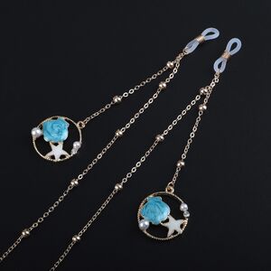 Gold-colored metal non-slip chain, with pendant starfish, for glasses and masks GL757