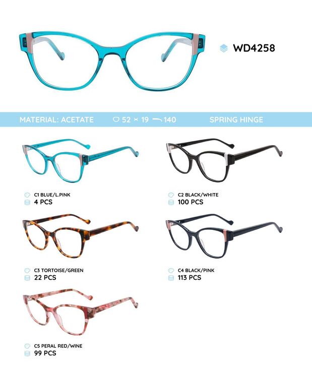 Plastic acetate eyeglasses frame for women WD4258