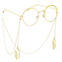 Gold-colored metal non-slip chain, with mask, for glasses and masks GL379