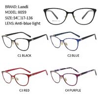 Protective metal glasses with anti-blue light lenses Landi LD8059