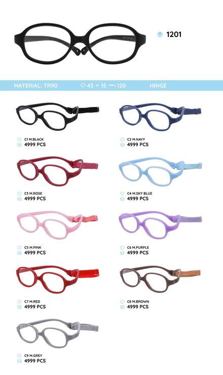 TR90 plastic eyeglasses frame for kids 1201TR