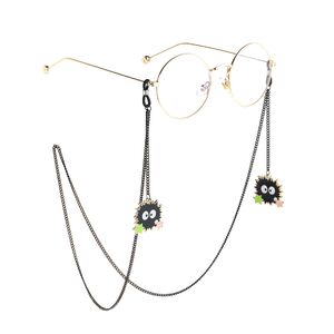 Металлическая нескользящая цепочка черного цвета, с подвеской брикеты со звездами, для очков и масок GL840