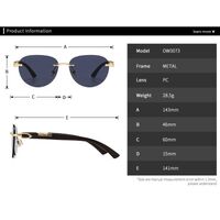 Metal rimless round retro sunglasses Elit 3073-EL