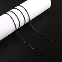 Black-colored metal non-slip chain, with pendant snowflake, for glasses and masks GL981