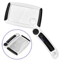 Magnifier with universal backlight, magnifying glass with handle 1366-XX, size: 107*64 mm, magnification: 5X, 20X, 45X