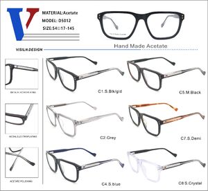 Plastic acetate frame with spring hinges D5012-DA