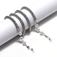 Metal non-slip chain, thick 6 mm with pearl 10 mm, for glasses and masks GL1438