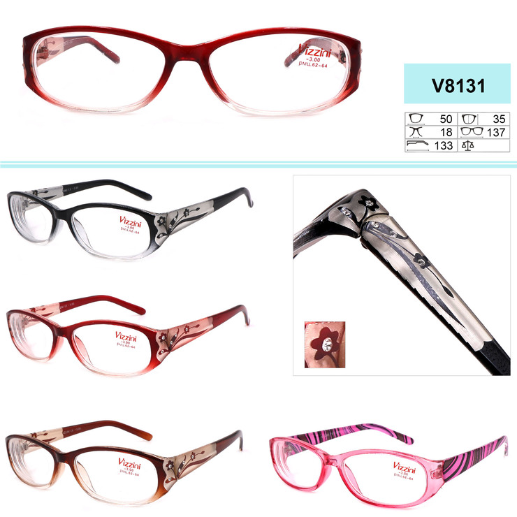Eyeglasses with diopters to -8,00 Vizzini V8131 Diopters: +1.00 to +4,00 (step 0,25); -1,00 to -8,00 (step 0,5)
