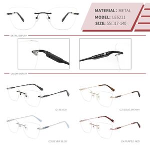 Оправа металлическая безободковая на винтах женская с флексом LE6211-DA