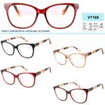 Ready-made plastic frame anti-glare glasses for women with spring hinges Vizzini V7166, diopters from +0.75 to +4.00 (step 0.25)
