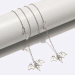 Silver-colored metal non-slip chain, with bat-shaped pendant, for glasses and masks GL1726