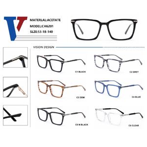 Plastic acetate + metal frame with spring hinges CH6201-DA