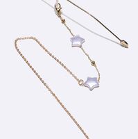 Gold-colored metal non-slip chain, with pearl star and beads, for glasses and masks GL1390