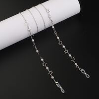 Metal non-slip chain, with star and pearl, for glasses and masks GL931