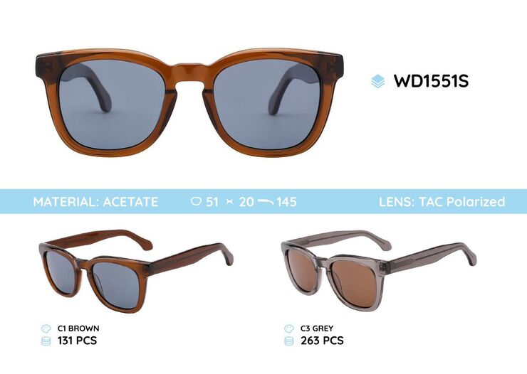 Plastic acetate frame polarized sunglasses WD1551S