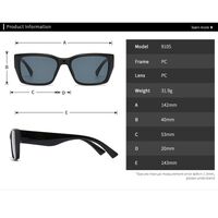 Plastic square sunglasses Elit 9105-EL