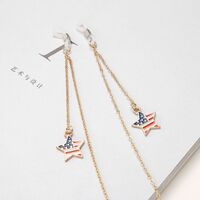 Gold-colored metal non-slip chain, with a five-star flag pendant, for glasses and masks GA027