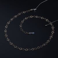 Gold-colored metal non-slip chain, with peach heart, for glasses and masks GL885