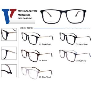 Plastic acetate + metal frame with spring hinges 8635-DA