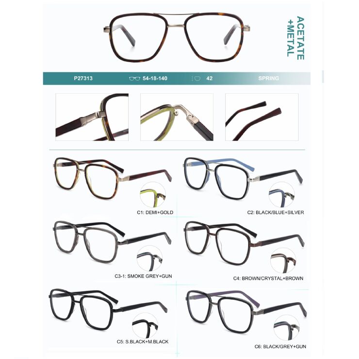 Plastic frames for glasses acetate material Big City collection P27313