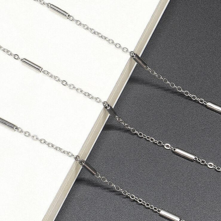 Steel-colored metal non-slip chain, for glasses and masks GS027