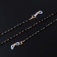 Gold-colored metal non-slip chain, with triangle crystal, for glasses and masks GL972