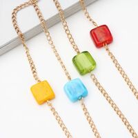 Gold-colored metal non-slip chain, with colored beads, for glasses and masks GA047