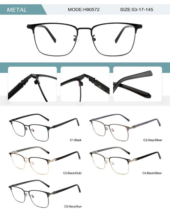 Оправа металлическая мужская с флексом H90572-DA