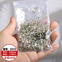Set of rhinestones with flat bottom for decorating frames and glasses PD0022, colors: white and AB, 1.3-6.5 mm