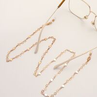 Gold-colored metal non-slip chain, with hollow star and peach heart, for glasses and masks GL1863