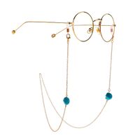 Металлическая нескользящая цепочка, с бирюзой, для очков и масок GL1005