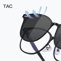 Оправа металлическая с защитой от синего света с флексом + магнитная солнцезащитная насадка (клипон) 7022-GT