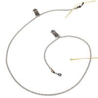 Bronze-colored metal non-slip chain, with owl, for glasses and masks GL203