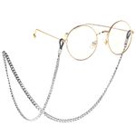Silver-colored metal non-slip chain, for glasses and masks GS003
