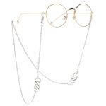 Silver-colored metal non-slip chain, for glasses and masks GL044