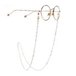 Gold-colored metal non-slip chain, with square crystal, for glasses and masks GL1001