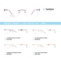 Titanium metal rimless frame TW3024