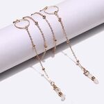 Gold-colored metal non-slip chain, with rings and beads, for glasses and masks GL1025